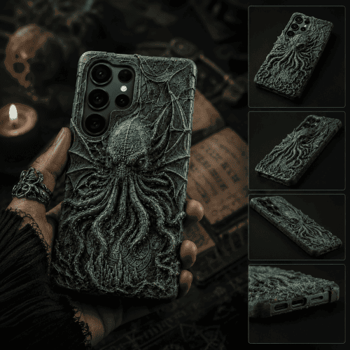 20da0a28439e65416aa16f551904c91f Handmade 3D Textured Cthulhu Phone Case - view 2