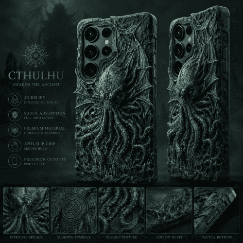 Handmade 3D Textured Cthulhu Phone Case