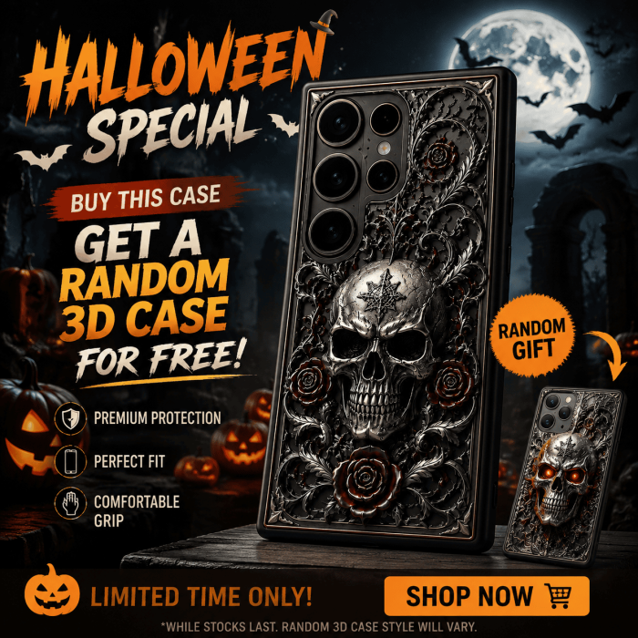 4d83ae880b8e007103eac112d1574d2b Halloween Edition: Gothic Skull & Blood Rose Case - view 4