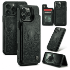 Cthulhu Embossed Leather Wallet Phone Case - view 2