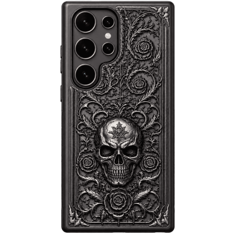 Gothic Skull Magnetic Wallet Phone Case: Dark Style Meets Everyday Function