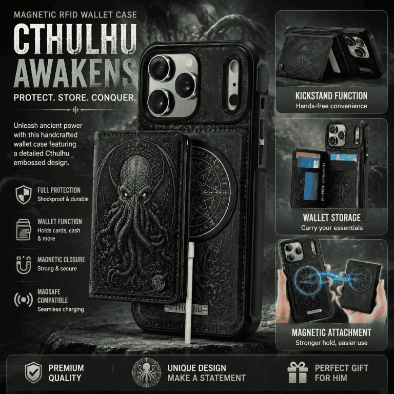 Cthulhu Magnetic Wallet Phone Case: Carry the Unknowable