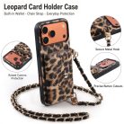 Fashionable Leopard Print Crossbody Card Holder Phone Case - view 2