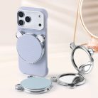 Genuine Leather Magnetic Makeup Mirror Stand Phone Case - view 3