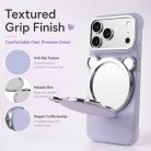 Genuine Leather Magnetic Makeup Mirror Stand Phone Case - view 6