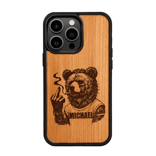 Eco-Friendly Natural Wood Laser Etched Phone Case - view 1