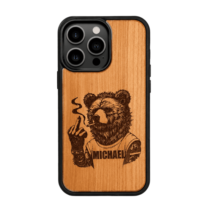 wood-case-1 Eco-Friendly Natural Wood Laser Etched Phone Case - view 1