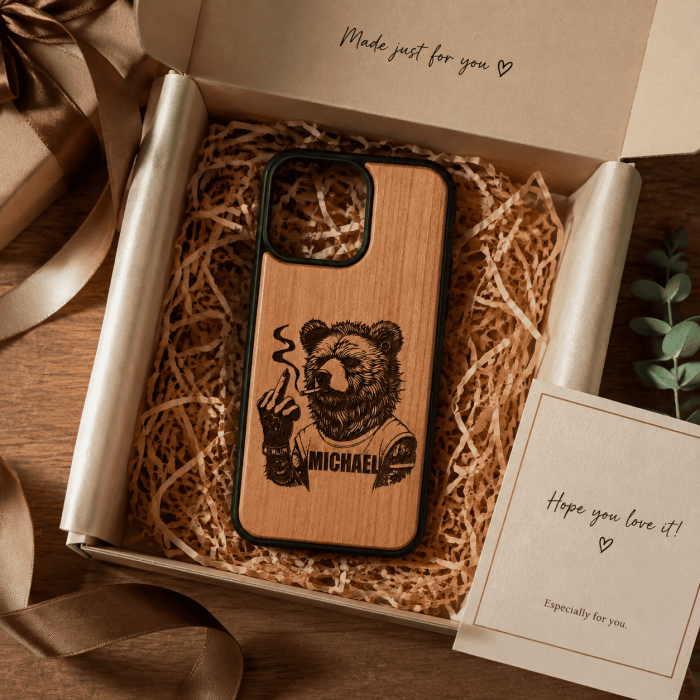 wood-case-5 Eco-Friendly Natural Wood Laser Etched Phone Case - view 5
